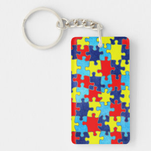 Autism Awareness-Puzzle by Shirley Taylor Key Ring