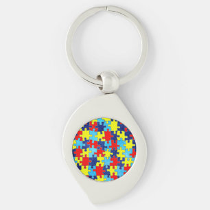 Autism Awareness-Puzzle by Shirley Taylor Key Ring