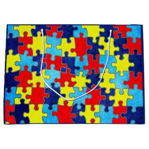 Autism Awareness-Puzzle by Shirley Taylor Large Gift Bag