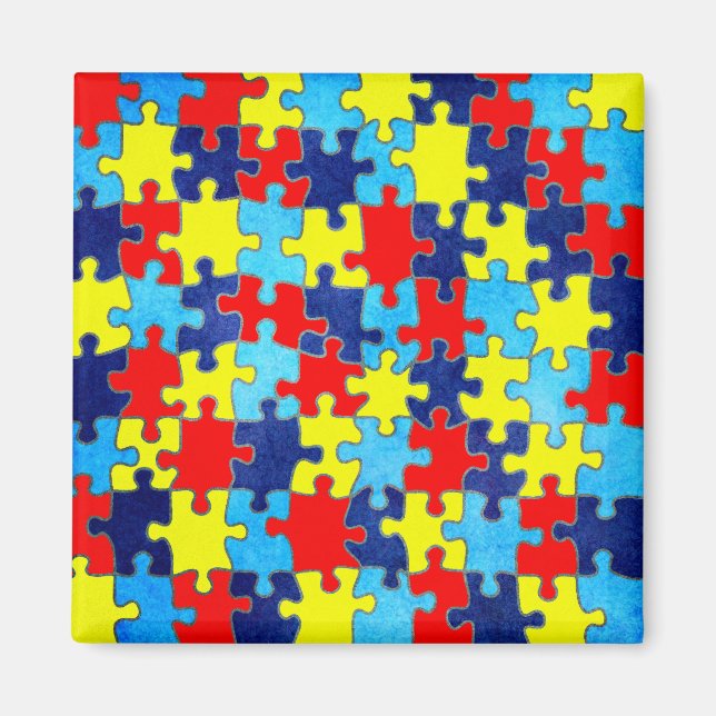 Autism Awareness-Puzzle by Shirley Taylor Magnet (Front)