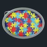 Autism Awareness-Puzzle by Shirley Taylor Oval Belt Buckle<br><div class="desc">Autism awareness oval belt buckle. Click on the customise button to add your text. Image can be rotated or re-sized. Images Copyright © Shirley Taylor. All Rights Reserved.</div>