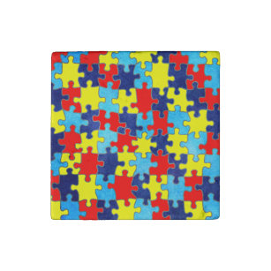 Autism Awareness-Puzzle by Shirley Taylor Stone Magnet