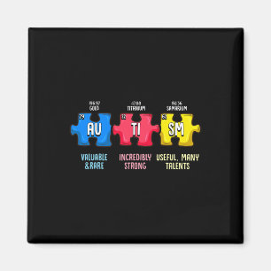 Autism Awareness Puzzle Chemical Element Magnet