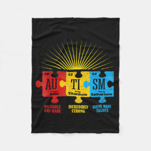 Autism Awareness Puzzle Chemical Element T-Shirt14 Fleece Blanket