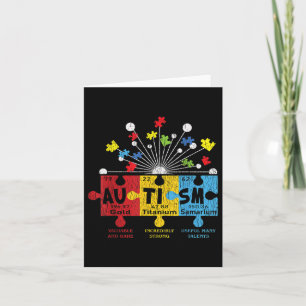 Autism Awareness Puzzle Chemical Elements Periodic Card