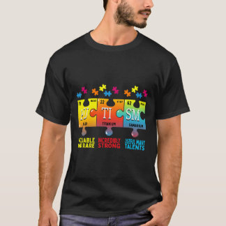Autism Awareness Puzzle Chemical Elements  T-Shirt