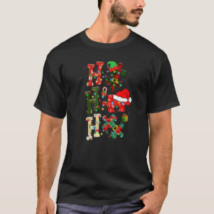Autism Awareness Puzzle Christmas Hohoho Autistic  T-Shirt