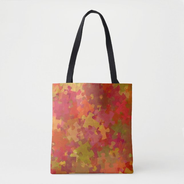 Autism Awareness Puzzle Collage Art Tote Bag (Front)