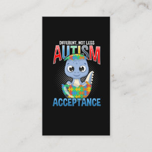 Autism Awareness Puzzle Cute Dino Autistic Kid Business Card
