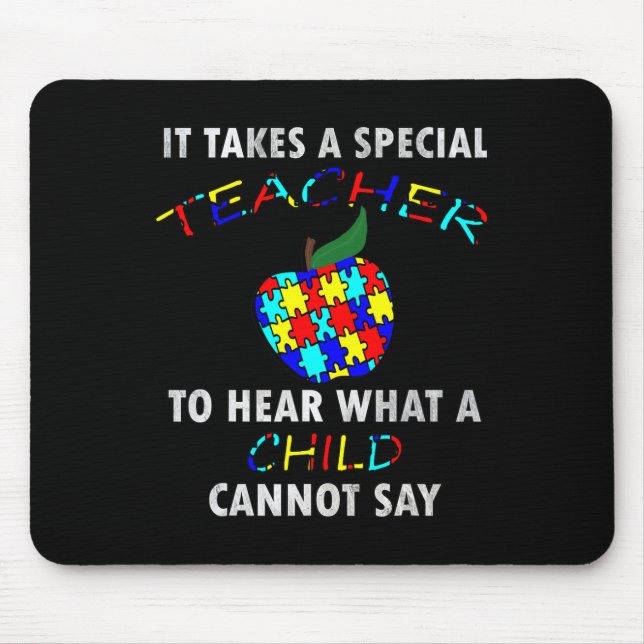 Autism Awareness Puzzle Design Support Special Ed  Mouse Mat (Front)