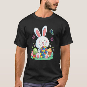 Autism Awareness Puzzle Easter Bunny Eggs Easter W T-Shirt