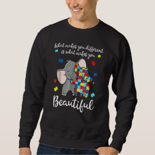 Autism Awareness Puzzle Elephant Mum Son Daughter Sweatshirt