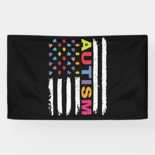 AUTISM AWARENESS PUZZLE FLAG BANNER