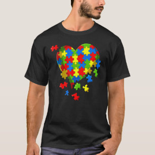 Autism Awareness Puzzle Heart Be Kind Accept Kids T-Shirt