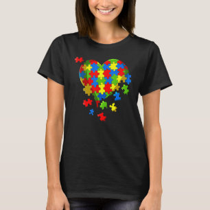 Autism Awareness Puzzle Heart Be Kind Accept Kids T-Shirt