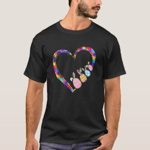 Autism Awareness Puzzle Heart Bunny Eggs Happy Eas T-Shirt
