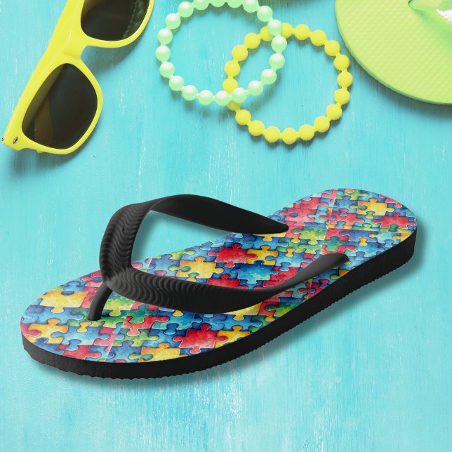 Autism Awareness Puzzle Kid's Flip Flops (Creator Uploaded)