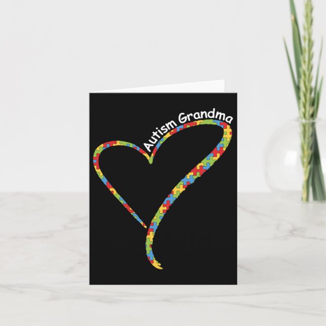 Autism Awareness Puzzle Of Heart Plus Size  Card (Front)