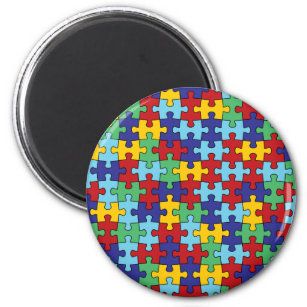 Autism Awareness Puzzle Pattern Magnet