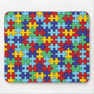 Autism Awareness Puzzle Pattern Mouse Mat