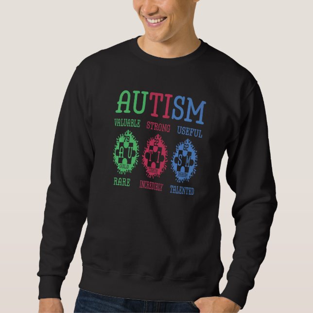 Autism Awareness Puzzle Periodic Table Elements Sc Sweatshirt (Front)