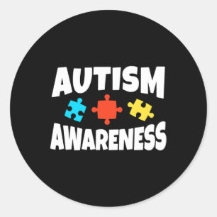Autism Awareness Puzzle Piece Autistic Support  Classic Round Sticker