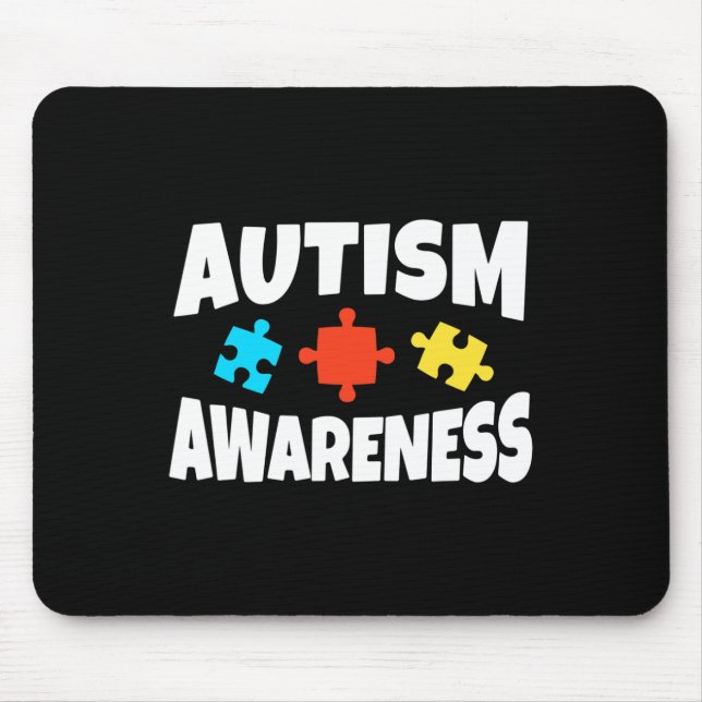 Autism Awareness Puzzle Piece Autistic Support  Mouse Mat (Front)