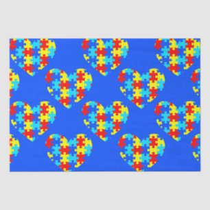 Autism Awareness Puzzle Piece Heart Tissue Paper