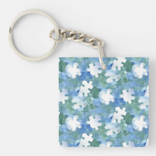 Autism Awareness Puzzle Piece  Key Ring