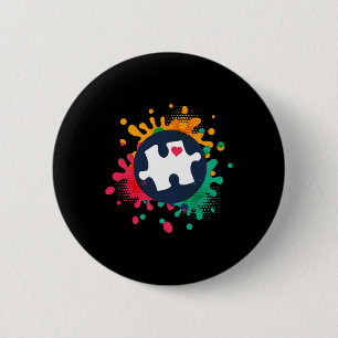 Autism Awareness Puzzle Piece Love Autistic Suppor 6 Cm Round Badge