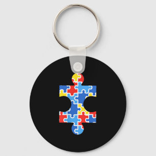 Autism Awareness Puzzle Piece Pocket Shirt Autisti Key Ring