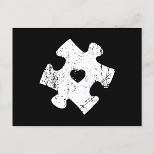 Autism Awareness Puzzle Piece Pocket Shirt Autisti Postcard