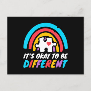 Autism Awareness Puzzle Piece Rainbow T-Shirt214  Postcard