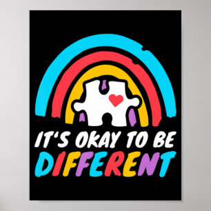 Autism Awareness Puzzle Piece Rainbow T-Shirt214 Poster