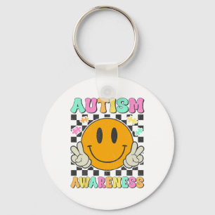 Autism Awareness Puzzle Piece Smile Face Autism Mo Key Ring