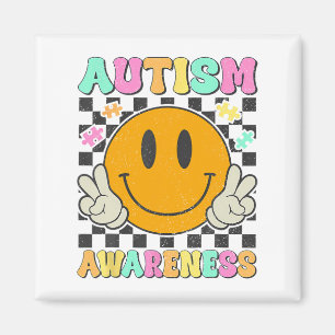 Autism Awareness Puzzle Piece Smile Face Autism Mo Magnet