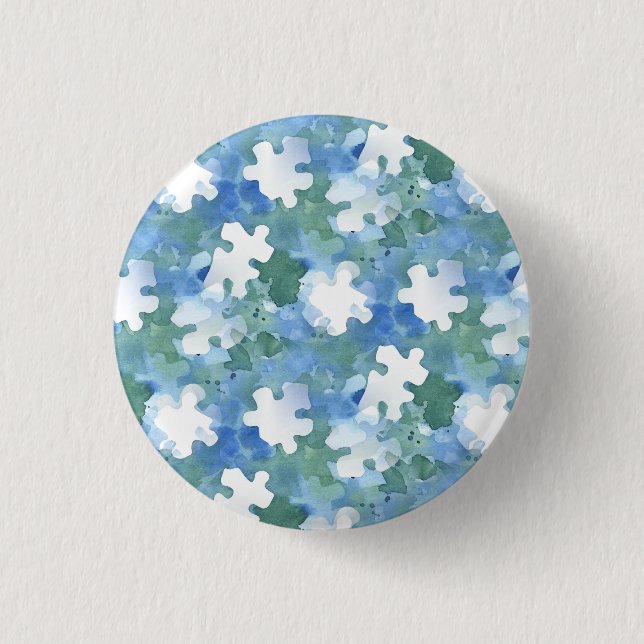 Autism Awareness Puzzle Piece Stickers   3 Cm Round Badge (Front)