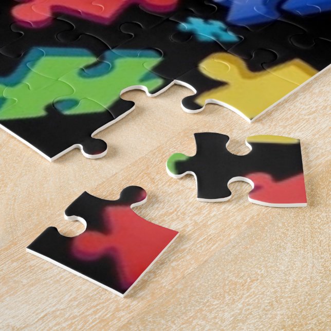 Autism Awareness Puzzle Pieces (Side)