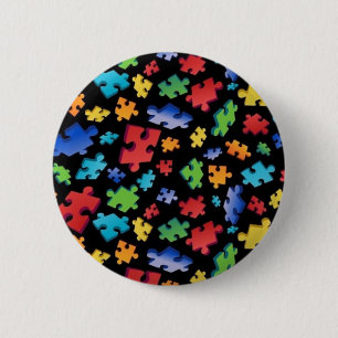 Autism Awareness Puzzle Pieces 6 Cm Round Badge
