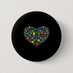 Autism Awareness Puzzle Pieces Heart Autism Mom Wo 6 Cm Round Badge