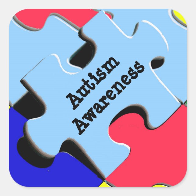 Autism Awareness  Puzzle Pieces Stickers (Front)
