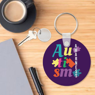 Autism Awareness - Puzzle- Purple Key Ring