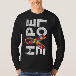 Autism Awareness Puzzle Ribbon Hope &amp Love T-Shirt