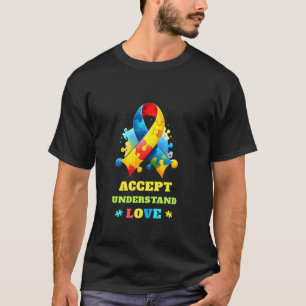 Autism Awareness Puzzle Ribbon Men Women Kids Auti T-Shirt