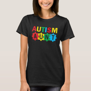Autism Awareness Puzzle Ribbon Proud Autism Aunt T-Shirt