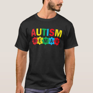Autism Awareness Puzzle Ribbon Proud Autism Memaw T-Shirt
