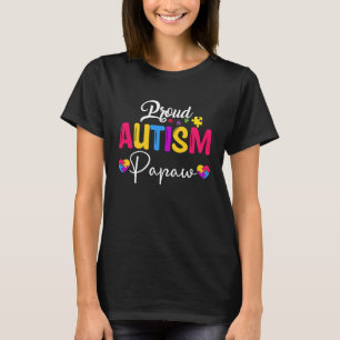 Autism Awareness Puzzle Ribbon Proud Autism Papaw T-Shirt