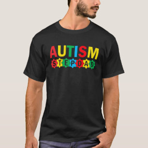 Autism Awareness Puzzle Ribbon Proud Autism Stepda T-Shirt