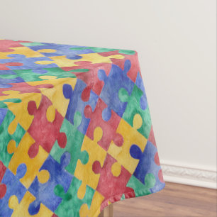 Autism Awareness puzzle tablecloth