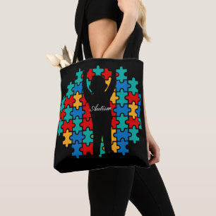 Autism Awareness  puzzle  Tote Bag